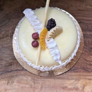 Witte chocolade~mango ijstaart gluten